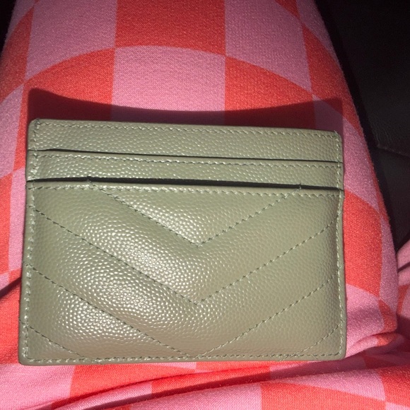 Yves Saint Laurent Sage Green Card Holder - Picture 2 of 4